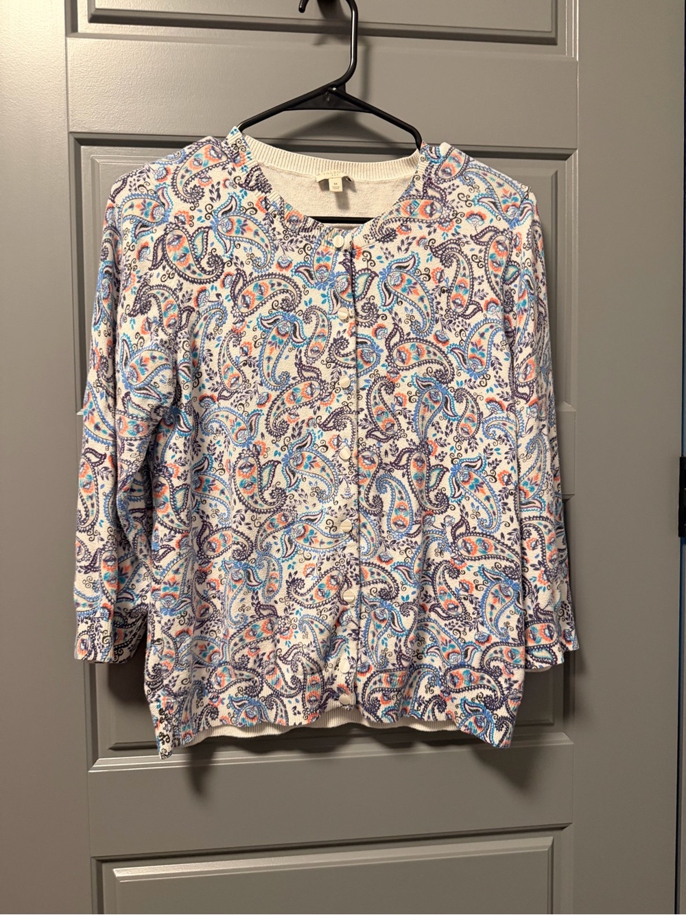 Talbots Paisley Charming Cardigan Sweater MEDIUM